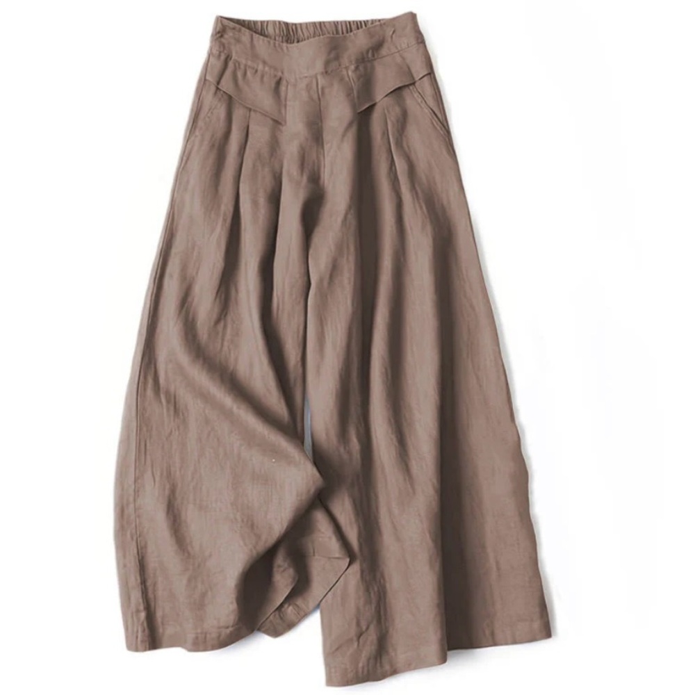 Elegant Tan Wide Leg Pants